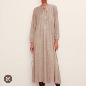 Zara Long Gold Lurex Knit Dress